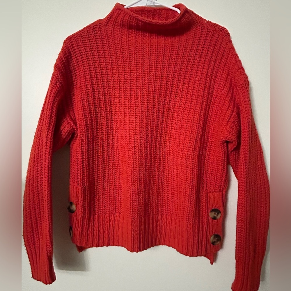 Madewell Orange Chunky Knit Sweater